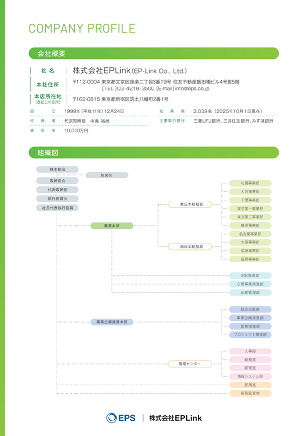 会社概要 パンフレット画像